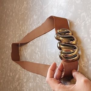 Vintage gold and tan belt